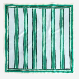 Madewell White Blue Shades of Green Square Silk Bandana Scarf